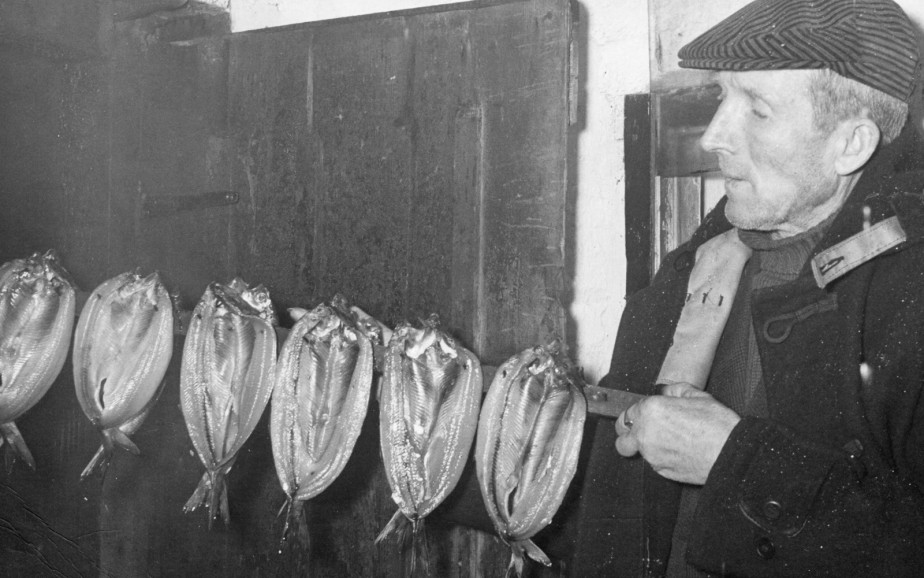 Local caught fish being smoked | Image reproduced with permission of Hastings Museum and Art Gallery