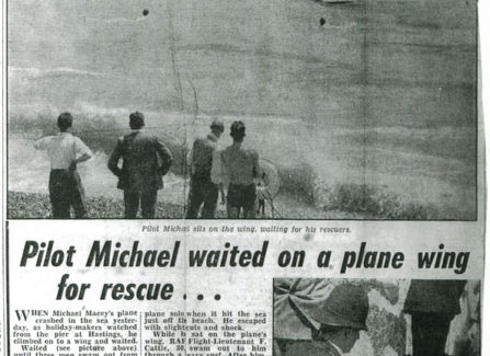 1954 plane crash next to Hastings Pier