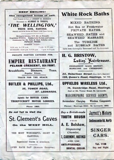 1928 Pier Bandstand Programme.