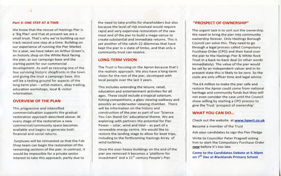 Newsletters published by Hastings Pier and White Rock Trust
